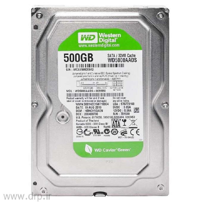 هارد اینترنال وسترن دیجیتال Green ظرفیت 500 گیگ