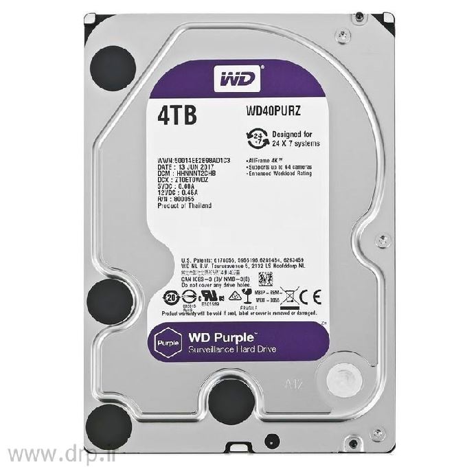 هارد اینترنال وسترن دیجیتال Purple ظرفیت 4 ترابایت گارانتی شرکتی