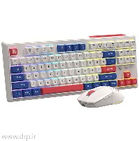 کیبورد و ماوس بی سیم گیمینگ RGB  لاجی کی مدل KM329W مشکی