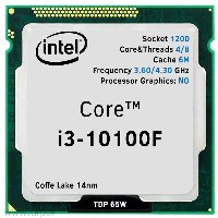 سی پی یو اینتل I3-10100F 3.6GHZ 1200 TRY 6MB