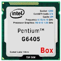 سی پی یو اینتل G6405 4.1GHZ 1200 BOX 4MB