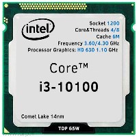 سی پی یو اینتل I3-10100 3.6GHZ 1200 BOX 6MB