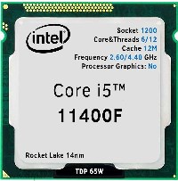 سی پی یو اینتل I5-11400F 2.6GHZ 1200 BOX 12MB